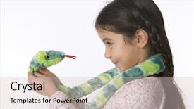  Presentation with pair eyes looking down - Slide deck with little-girl-is-looking background and a soft green colored foreground