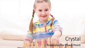  Presentation with chess - Audience pleasing presentation theme consisting of little girl is playing chess backdrop and a lemonade colored foreground
