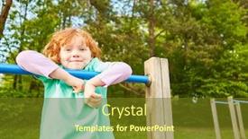  Presentation with playground - Slides with little-girl-is-playing background and a tawny brown colored foreground