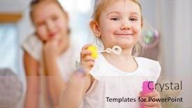  Presentation with nursery - Slide deck consisting of little-girl-is-playing background and a lemonade colored foreground