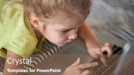  Presentation with atmosphere - PPT theme consisting of little-girl-is-playing background and a violet colored foreground