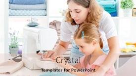  Presentation with sew - Amazing slide set having little-girl-is-taught backdrop and a lemonade colored foreground