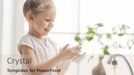  Presentation with hygiene - Theme enhanced with little-girl-is-washing-hands background and a soft green colored foreground