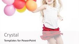  Presentation with balloons - Amazing presentation having little girl jump with balloons backdrop and a white colored foreground