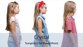  Presentation with collage - Presentation with little girl kid wearing sunglasses background and a light blue colored foreground