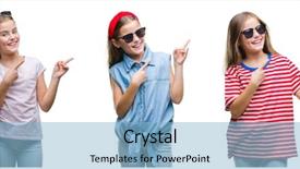  Presentation with collage - PPT theme having little girl kid wearing sunglasses background and a  colored foreground