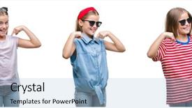  Presentation with kid bone - Presentation theme enhanced with little girl kid wearing sunglasses background and a  colored foreground