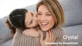  Presentation with mom and newborn - Audience pleasing slide deck consisting of little girl kissing her mom backdrop and a coral colored foreground