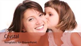  Presentation with mom - Cool new slides with a little girl kissing backdrop and a red colored foreground