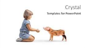  Presentation with kneeling - Slide deck consisting of little-girl-kneeling-and-feeding background and a white colored foreground