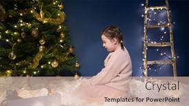  Presentation with christmas magic - Audience pleasing slide deck consisting of little-girl-laying-near backdrop and a lemonade colored foreground