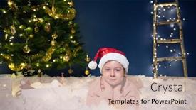  Presentation with christmas magic - Presentation theme featuring little-girl-laying-near background and a lemonade colored foreground