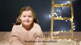  Presentation with christmas magic - Beautiful slide set featuring little-girl-laying-near backdrop and a coral colored foreground