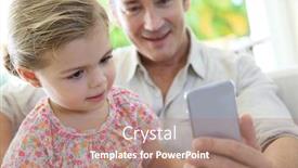  Presentation with smartphone - Beautiful theme featuring little-girl-looking-at-daddy backdrop and a  colored foreground