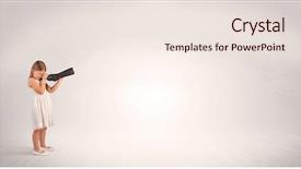  Presentation with cute - Cool new presentation with little girl looking through spyglass backdrop and a sky blue colored foreground