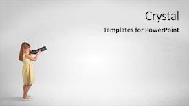  Presentation with cute - Slide deck having little girl looking through spyglass background and a white colored foreground