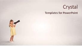  Presentation with cute - Colorful slide set enhanced with little girl looking through spyglass backdrop and a sky blue colored foreground