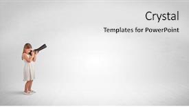  Presentation with cute - Presentation design having little girl looking through spyglass background and a white colored foreground