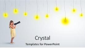  Presentation with cute - Presentation theme having little girl looking through spyglass background and a white colored foreground