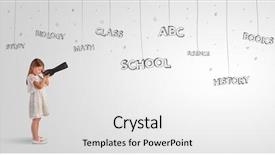  Presentation with cute - Presentation theme enhanced with little girl looking through spyglass background and a white colored foreground