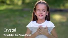  Presentation with dream sky - Theme having little-girl-looking-up background and a tawny brown colored foreground