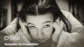  Presentation with black girl - Audience pleasing presentation theme consisting of little-girl-looks-askance-black backdrop and a gray colored foreground