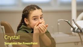  Presentation with fear - Audience pleasing PPT layouts consisting of little-girl-looks-worried backdrop and a tawny brown colored foreground