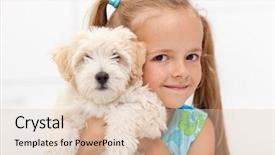  Presentation with dog - Colorful presentation enhanced with little-girl-loves-her-fluffy backdrop and a lemonade colored foreground