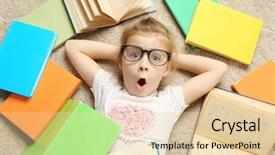  Presentation with carpet - Theme featuring little girl lying on carpet background and a lemonade colored foreground