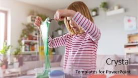  Presentation with toy - Presentation theme consisting of little girl making homemade slime background and a coral colored foreground
