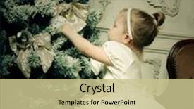  Presentation with tree and child - Presentation featuring little girl near cristmass tree holiday picture background and a soft green colored foreground