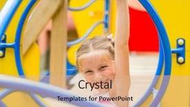  Presentation with playground - Amazing presentation theme having little girl on a playground backdrop and a coral colored foreground