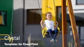  Presentation with swing - Slides with little-girl-on-a-swing background and a dark gray colored foreground