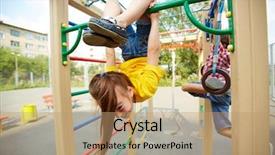  Presentation with surface area - Audience pleasing presentation theme consisting of little girl on playground area backdrop and a coral colored foreground