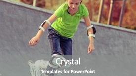  Presentation with park - Colorful theme enhanced with rollerskates - little girl on roller skates backdrop and a gray colored foreground