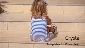  Presentation with steps - Audience pleasing theme consisting of little girl on the step backdrop and a coral colored foreground