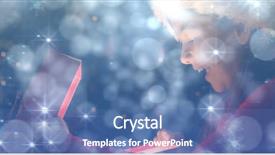  Presentation with shimmering - PPT layouts featuring little girl opening a magical background and a ocean colored foreground