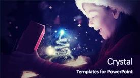  Presentation with girl design - PPT layouts having little girl opening a magical background and a navy blue colored foreground