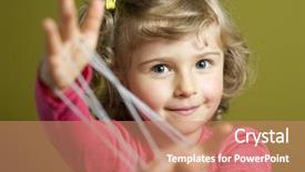  Presentation with cats - PPT theme consisting of little girl playing cats cradle game background and a coral colored foreground