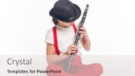  Presentation with clarinet - Amazing presentation design having little-girl-playing-clarinet backdrop and a lemonade colored foreground