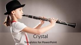  Presentation with clarinet - Beautiful theme featuring baked pumpkin with nuts and thyme leaves under honey glaze backdrop and a coral colored foreground