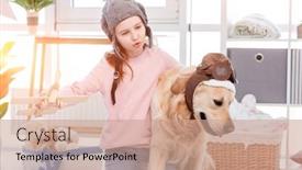  Presentation with plane - Amazing slides having little-girl-playing-role-games backdrop and a coral colored foreground