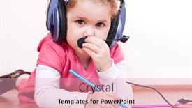  Presentation with crayons - Beautiful PPT layouts featuring little-girl-playing-with-headset backdrop and a lemonade colored foreground