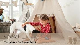  Presentation with fox - PPT layouts having little-girl-playing-with-smooth background and a coral colored foreground