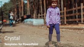  Presentation with swing - Presentation having little-girl-playing background and a coral colored foreground