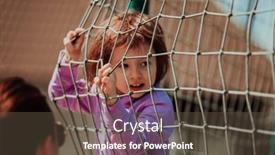  Presentation with swing - Presentation theme featuring little-girl-playing background and a tawny brown colored foreground