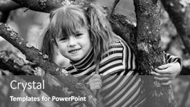  Presentation with black white tree - Presentation enhanced with little-girl-posing-sitting background and a gray colored foreground