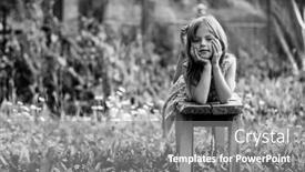  Presentation with country photo - Cool new PPT theme with little-girl-posing backdrop and a gray colored foreground