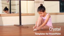  Presentation with ballet - Beautiful presentation design featuring little girl practicing her ballet backdrop and a coral colored foreground