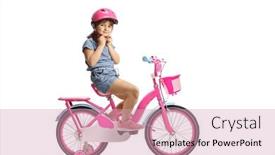  Presentation with training - PPT theme with little-girl-putting background and a soft green colored foreground